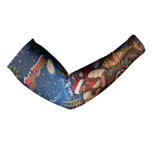 Bill Pickett Christmas Bull Rider Arm Sleeves Snowy Winter Western Rodeo Night Art