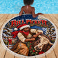 Bill Pickett Christmas Bull Rider Beach Blanket Snowy Winter Western Rodeo Night Art