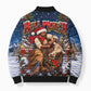 Bill Pickett Christmas Bull Rider Bomber Puffer Jacket Snowy Winter Western Rodeo Night Art