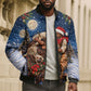 Bill Pickett Christmas Bull Rider Bomber Puffer Jacket Snowy Winter Western Rodeo Night Art