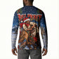 Bill Pickett Christmas Bull Rider Button Sweatshirt Snowy Winter Western Rodeo Night Art