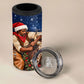 Bill Pickett Christmas Bull Rider 4 in 1 Can Cooler Tumbler Snowy Winter Western Rodeo Night Art