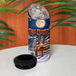 Bill Pickett Christmas Bull Rider 4 in 1 Can Cooler Tumbler Snowy Winter Western Rodeo Night Art