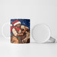Bill Pickett Christmas Bull Rider Ceramic Mug Snowy Winter Western Rodeo Night Art