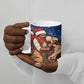 Bill Pickett Christmas Bull Rider Ceramic Mug Snowy Winter Western Rodeo Night Art