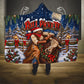 Bill Pickett Christmas Bull Rider Hooded Blanket Snowy Winter Western Rodeo Night Art