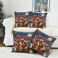 Bill Pickett Christmas Bull Rider Pillow Cover Snowy Winter Western Rodeo Night Art