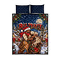 Bill Pickett Christmas Bull Rider Quilt Bed Set Snowy Winter Western Rodeo Night Art