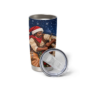Bill Pickett Christmas Bull Rider Tumbler Cup Snowy Winter Western Rodeo Night Art