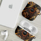 Aten AirPods Case Ancient Egyptian Cracked Stone Hieroglyph, Solar Eclipse Emblem, and Radiant Sunburst - African Pride
