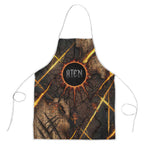 Aten Apron Ancient Egyptian Cracked Stone Hieroglyph, Solar Eclipse Emblem, and Radiant Sunburst - African Pride