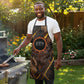 Aten Apron Ancient Egyptian Cracked Stone Hieroglyph, Solar Eclipse Emblem, and Radiant Sunburst - African Pride