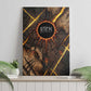 Aten Canvas Wall Art Ancient Egyptian Cracked Stone Hieroglyph, Solar Eclipse Emblem, and Radiant Sunburst - African Pride