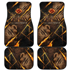 Aten Car Mats Ancient Egyptian Cracked Stone Hieroglyph, Solar Eclipse Emblem, and Radiant Sunburst - African Pride