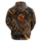 Aten Hoodie Ancient Egyptian Cracked Stone Hieroglyph, Solar Eclipse Emblem, and Radiant Sunburst - African Pride