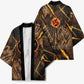 Aten Kimono Ancient Egyptian Cracked Stone Hieroglyph, Solar Eclipse Emblem, and Radiant Sunburst - African Pride