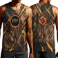 Aten Men Tank Top Ancient Egyptian Cracked Stone Hieroglyph, Solar Eclipse Emblem, and Radiant Sunburst - African Pride