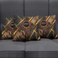 Aten Pillow Cover Ancient Egyptian Cracked Stone Hieroglyph, Solar Eclipse Emblem, and Radiant Sunburst - African Pride