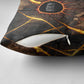 Aten Pillow Cover Ancient Egyptian Cracked Stone Hieroglyph, Solar Eclipse Emblem, and Radiant Sunburst - African Pride