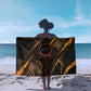 Aten Sarong Ancient Egyptian Cracked Stone Hieroglyph, Solar Eclipse Emblem, and Radiant Sunburst - African Pride