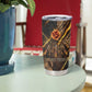 Aten Tumbler Cup Ancient Egyptian Cracked Stone Hieroglyph, Solar Eclipse Emblem, and Radiant Sunburst - African Pride