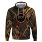 Aten Zip Hoodie Ancient Egyptian Cracked Stone Hieroglyph, Solar Eclipse Emblem, and Radiant Sunburst - African Pride