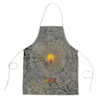 Aten Ancient Egyptian Apron with Gray Astronomical Chart, Radiant Sun Disc Emblem, and Ankh - African Pride
