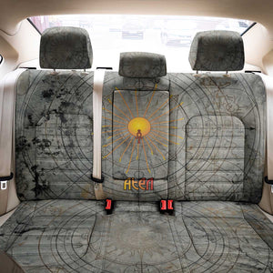 Aten Ancient Egyptian Back Car Seat Cover with Gray Astronomical Chart, Radiant Sun Disc Emblem, and Ankh - African Pride
