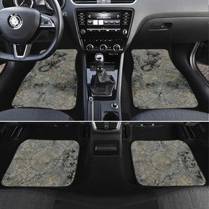 Aten Ancient Egyptian Car Mats with Gray Astronomical Chart, Radiant Sun Disc Emblem, and Ankh - African Pride