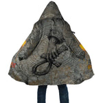 Aten Ancient Egyptian Cloak with Gray Astronomical Chart, Radiant Sun Disc Emblem, and Ankh - African Pride
