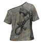 Aten Ancient Egyptian Cross Shoulder Shirt with Gray Astronomical Chart, Radiant Sun Disc Emblem, and Ankh - African Pride