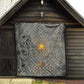 Aten Ancient Egyptian Quilt with Gray Astronomical Chart, Radiant Sun Disc Emblem, and Ankh - African Pride