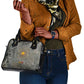 Aten Ancient Egyptian Shoulder Handbag with Gray Astronomical Chart, Radiant Sun Disc Emblem, and Ankh - African Pride