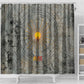 Aten Ancient Egyptian Shower Curtain with Gray Astronomical Chart, Radiant Sun Disc Emblem, and Ankh - African Pride