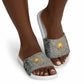 Aten Ancient Egyptian Slide Sandals with Gray Astronomical Chart, Radiant Sun Disc Emblem, and Ankh - African Pride