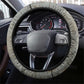 Aten Ancient Egyptian Steering Wheel Cover with Gray Astronomical Chart, Radiant Sun Disc Emblem, and Ankh - African Pride