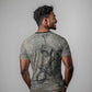 Aten Ancient Egyptian T shirt with Gray Astronomical Chart, Radiant Sun Disc Emblem, and Ankh - African Pride