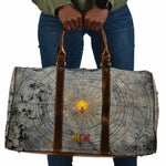 Aten Ancient Egyptian Travel Bag with Gray Astronomical Chart, Radiant Sun Disc Emblem, and Ankh - African Pride