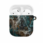 Atum AirPods Case Ancient Egyptian Teal Marble Smoke, Solar Barque Crown, Creator Deity Statue - African Pride