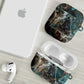 Atum AirPods Case Ancient Egyptian Teal Marble Smoke, Solar Barque Crown, Creator Deity Statue - African Pride