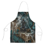 Atum Apron Ancient Egyptian Teal Marble Smoke, Solar Barque Crown, Creator Deity Statue - African Pride