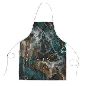 Atum Apron Ancient Egyptian Teal Marble Smoke, Solar Barque Crown, Creator Deity Statue - African Pride