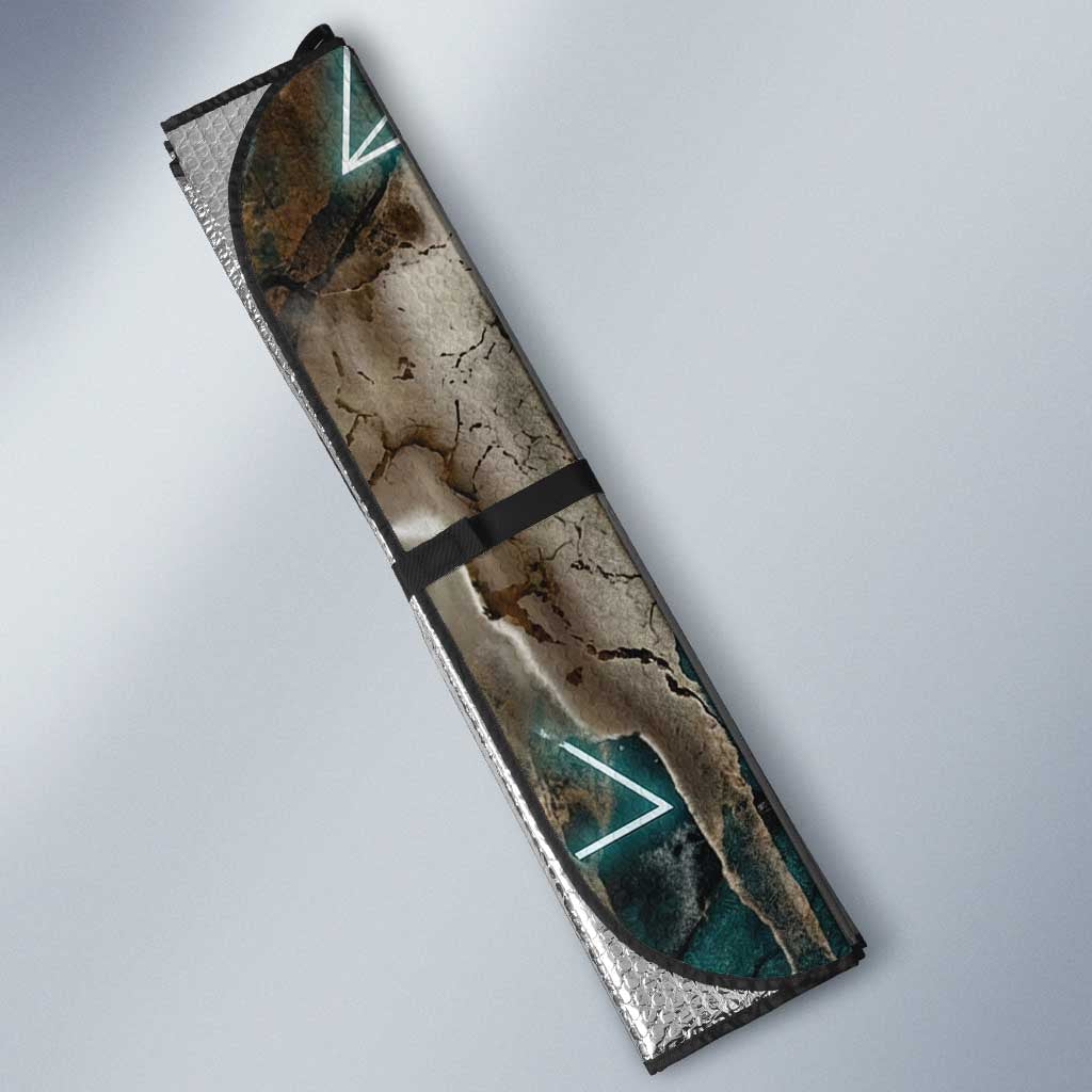 Atum Auto Sun Shade Ancient Egyptian Teal Marble Smoke, Solar Barque Crown, Creator Deity Statue - African Pride