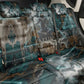 Atum Back Car Seat Cover Ancient Egyptian Teal Marble Smoke, Solar Barque Crown, Creator Deity Statue - African Pride