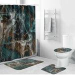Atum Bathroom Set Ancient Egyptian Teal Marble Smoke, Solar Barque Crown, Creator Deity Statue - African Pride