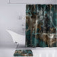 Atum Bathroom Set Ancient Egyptian Teal Marble Smoke, Solar Barque Crown, Creator Deity Statue - African Pride