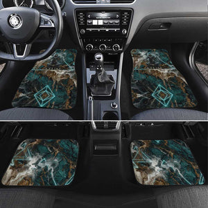 Atum Car Mats Ancient Egyptian Teal Marble Smoke, Solar Barque Crown, Creator Deity Statue - African Pride