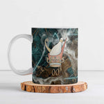 Atum Ceramic Mug Ancient Egyptian Teal Marble Smoke, Solar Barque Crown, Creator Deity Statue - African Pride