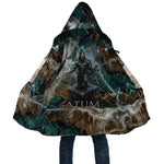 Atum Cloak Ancient Egyptian Teal Marble Smoke, Solar Barque Crown, Creator Deity Statue - African Pride