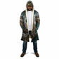 Atum Cloak Ancient Egyptian Teal Marble Smoke, Solar Barque Crown, Creator Deity Statue - African Pride